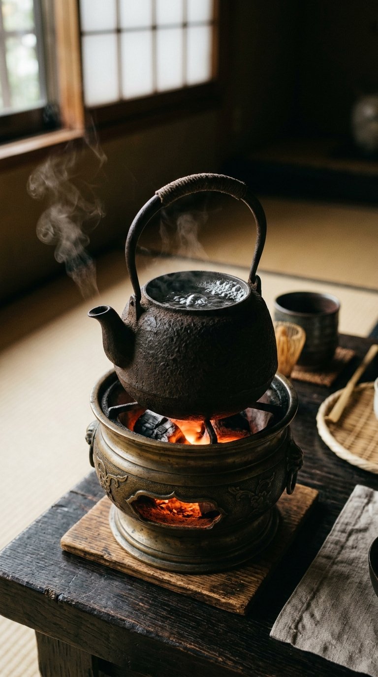 Traditional tea fire