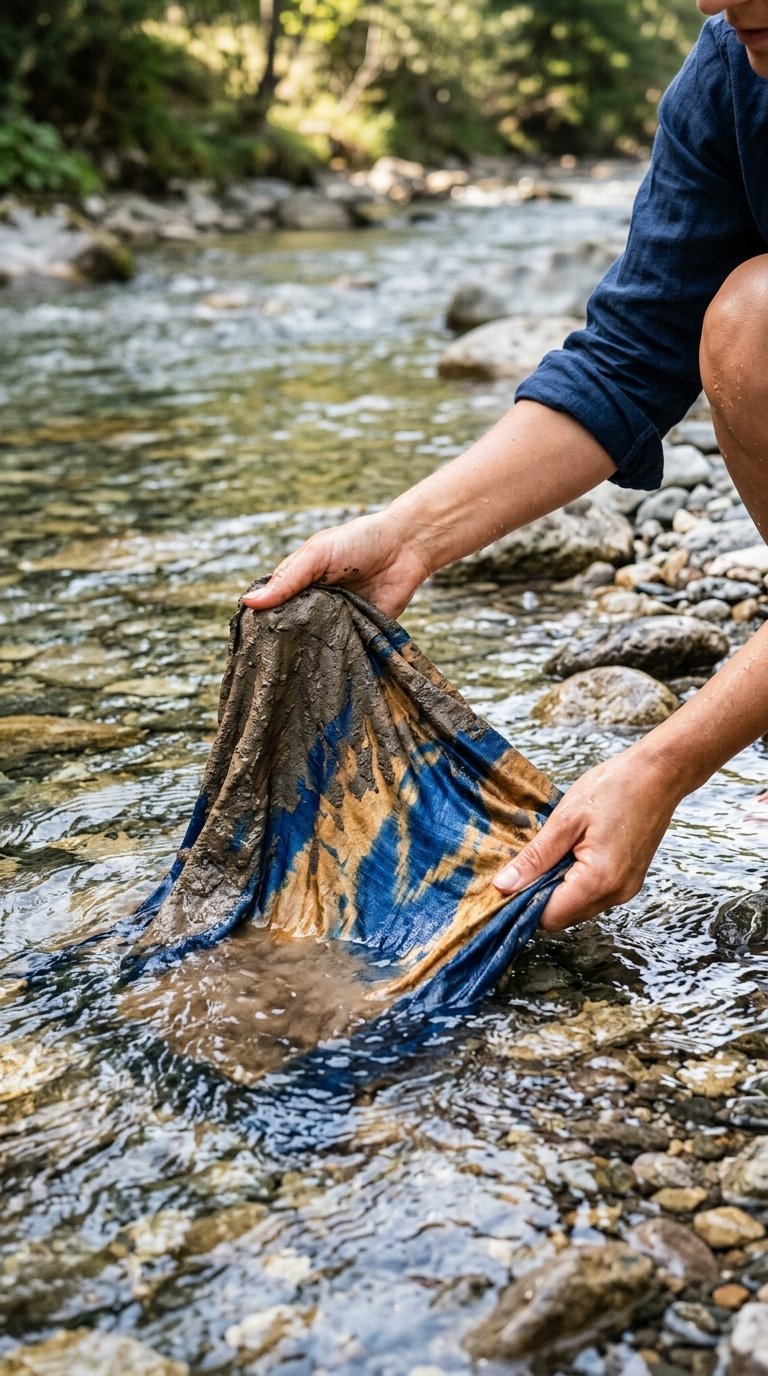 Traditional silk dyeing craft